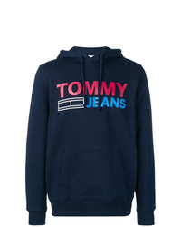Felpa con cappuccio stampata blu scuro di Tommy Jeans
