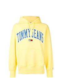 Felpa con cappuccio stampata gialla di Tommy Jeans