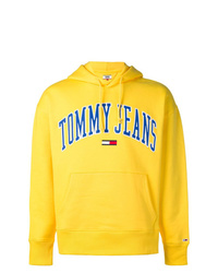 Felpa con cappuccio stampata gialla di Tommy Jeans
