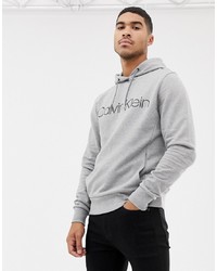 Felpa con cappuccio stampata grigia di Calvin Klein