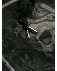Felpa con cappuccio stampata grigio scuro di Alexander McQueen