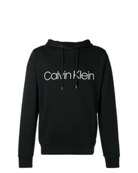 Felpa con cappuccio stampata nera e bianca di CK Calvin Klein