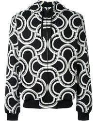 Felpa con cappuccio stampata nera e bianca di Dolce & Gabbana
