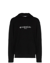 Felpa con cappuccio stampata nera e bianca di Givenchy
