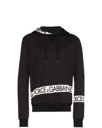 Felpa con cappuccio stampata nera di Dolce & Gabbana