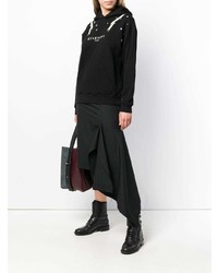 Felpa con cappuccio stampata nera di Givenchy