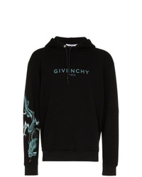 Felpa con cappuccio stampata nera di Givenchy