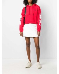 Felpa con cappuccio stampata rossa di Calvin Klein Jeans