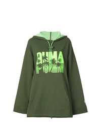 Felpa con cappuccio stampata verde oliva di Fenty X Puma