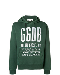 Felpa con cappuccio stampata verde di Golden Goose Deluxe Brand