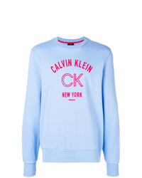 Felpa stampata azzurra di Calvin Klein 205W39nyc