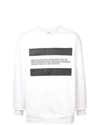 Felpa stampata bianca e nera di Calvin Klein Jeans Est. 1978