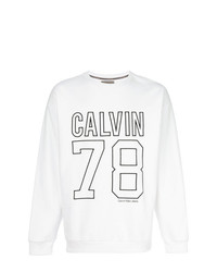 Felpa stampata bianca e nera di Calvin Klein Jeans