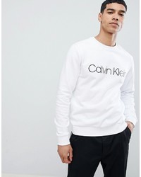 Felpa stampata bianca e nera di Calvin Klein