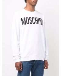 Felpa stampata bianca e nera di Moschino