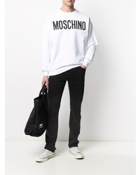 Felpa stampata bianca e nera di Moschino