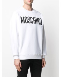 Felpa stampata bianca e nera di Moschino