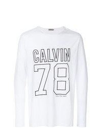 Felpa stampata bianca di Calvin Klein Jeans