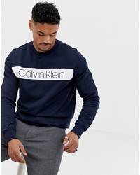 Felpa stampata blu scuro di Calvin Klein