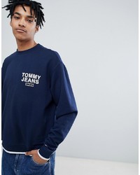 Felpa stampata blu scuro di Tommy Jeans