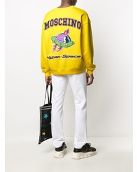 Felpa stampata gialla di Moschino