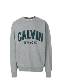 Felpa stampata grigia di Calvin Klein Jeans