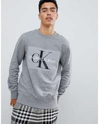 Felpa stampata grigia di Calvin Klein Jeans