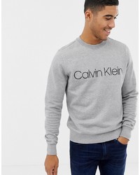 Felpa stampata grigia di Calvin Klein