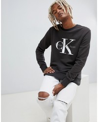Felpa stampata grigio scuro di Calvin Klein Jeans