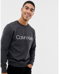 Felpa stampata grigio scuro di Calvin Klein