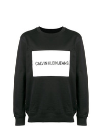 Felpa stampata nera e bianca di Calvin Klein Jeans