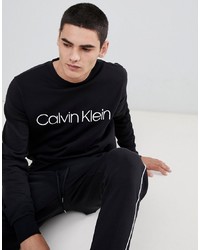 Felpa stampata nera e bianca di Calvin Klein