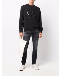 Felpa stampata nera di Calvin Klein Jeans