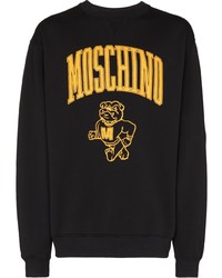 Felpa stampata nera di Moschino