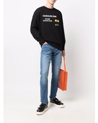 Felpa stampata nera di Calvin Klein Jeans