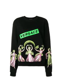 Felpa stampata nera di Versace