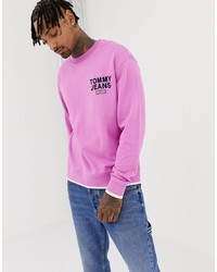 Felpa stampata rosa di Tommy Jeans