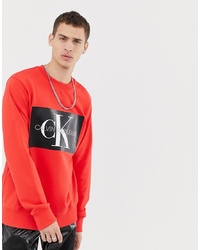 Felpa stampata rossa di Calvin Klein Jeans