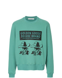 Felpa stampata verde menta di Golden Goose Deluxe Brand