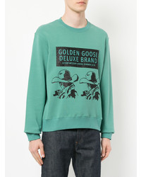 Felpa stampata verde menta di Golden Goose Deluxe Brand