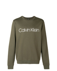 Felpa stampata verde oliva di CK Calvin Klein