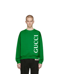 Felpa stampata verde di Gucci