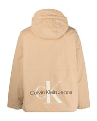 Giacca a vento stampata marrone chiaro di Calvin Klein Jeans