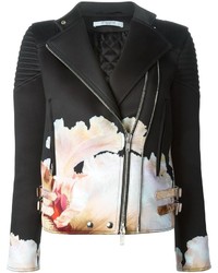 Giacca da moto a fiori nera e bianca di Givenchy