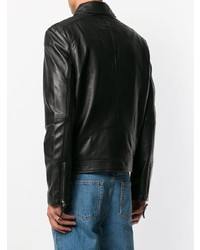 Giacca da moto in pelle nera di Calvin Klein Jeans