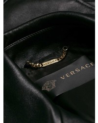 Giacca da moto in pelle nera di Versace