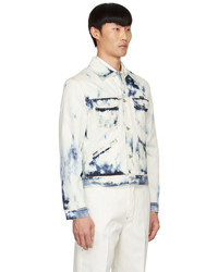 Giacca di jeans effetto tie-dye bianca di Alexander McQueen