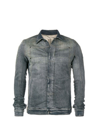Giacca di jeans grigio scuro di Rick Owens DRKSHDW