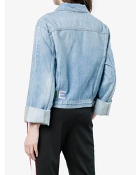 Giacca di jeans ricamata azzurra di Frame Denim