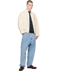 Giacca di jeans ricamata bianca di Emporio Armani